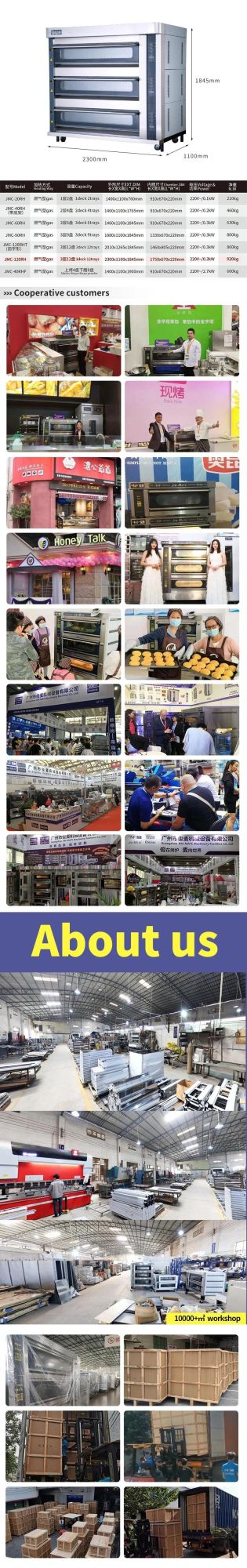 Gas Baking Machine Baking Equipment Commercial 3deck 12tray Electric Gas Pizza Break Bread Meat Oven