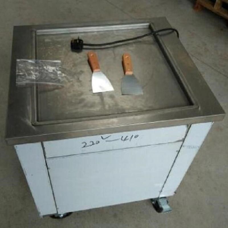 Hot Sale 450mm Single Square Pan Fried Ice Cream Stainless Steel Thai Ice Cream Roll Making Machine for Sale