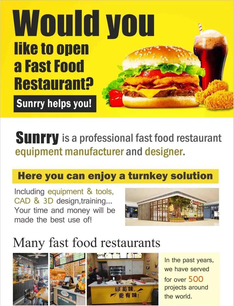 Kfc Restaurant Equipment One-Stop Design Used Fast Food Equipment Solution for Fast Food Shop