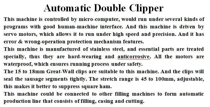 High Capacity Sausage Clipping Making Machine