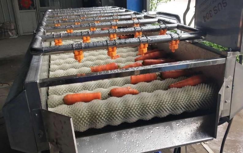 High Efficient Roller Brush Washing Machine for Potato Carrot Root Onion Lettuce