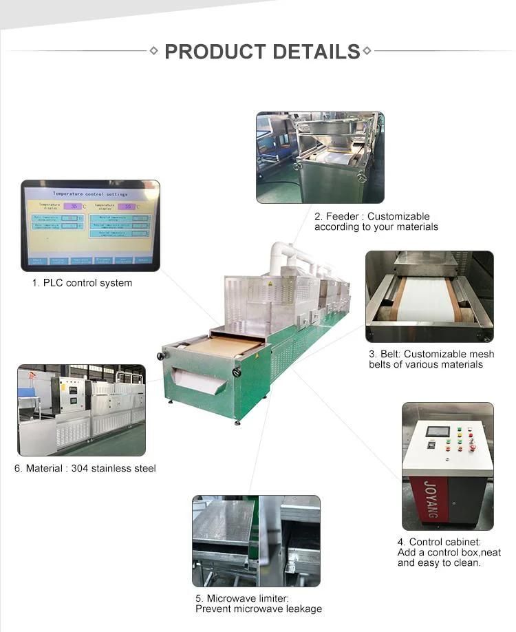 Conveyor Belt Chicken Powder Microwave Drying Sterilization Machine