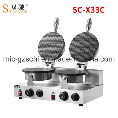 Commercial Double Plate Cone Baker Ice Cream Machine Crispy Machine Egg Roll Machine