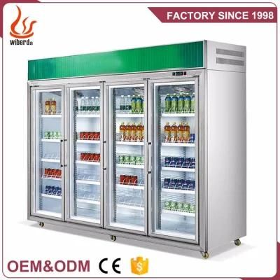 New Style Vertical Supermarket Display Refrigerator Showcase