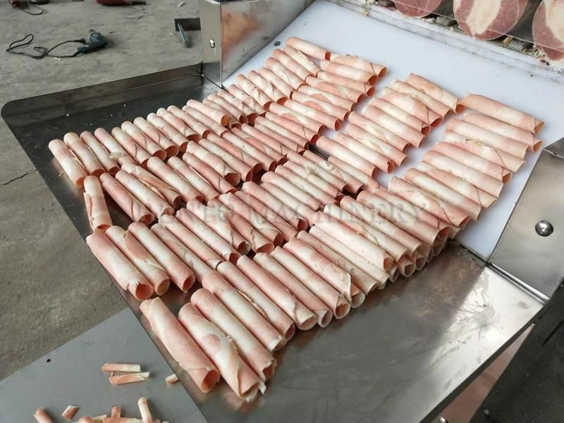 High Efficiency Automatic Frozen Mutton Roll Slicing Machine / Frozen Beef Roll Slicing Machine