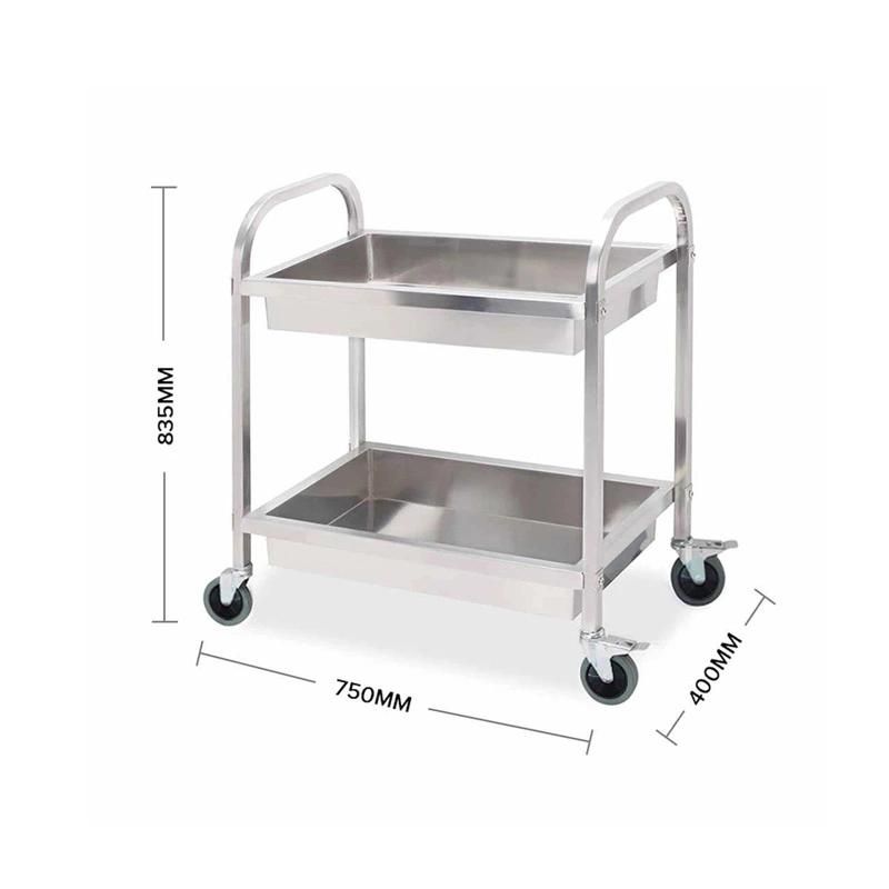 Double Line Tray Rack Trolley Stainless Steel Bakery Trolley