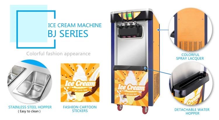 Sunrry Mcdonalds Commercial Ice Cream Making Machine Mini Soft Ice Cream Machine Price 3 Flavor Soft Ice Cream Machine for Sale