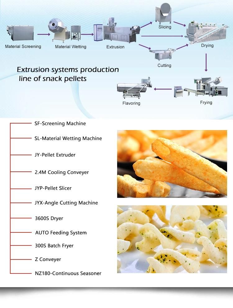 Extruded Corn Pellets Snacks Manufacturing Line