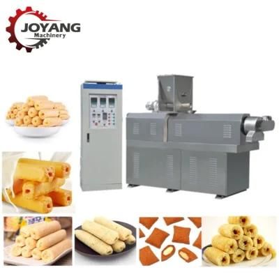 Extruded Puffs Inflated Food Snacks Corn Ball Curls Rings Extruder Machine
