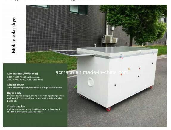 Herbs and Spices Solar Drier Mobile Solar Flower Vegetable Fruit Drying Machine