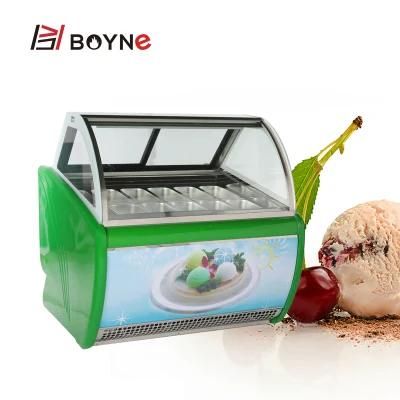 Different Capacity Commercial Ice Cream Display Freezer Showcase