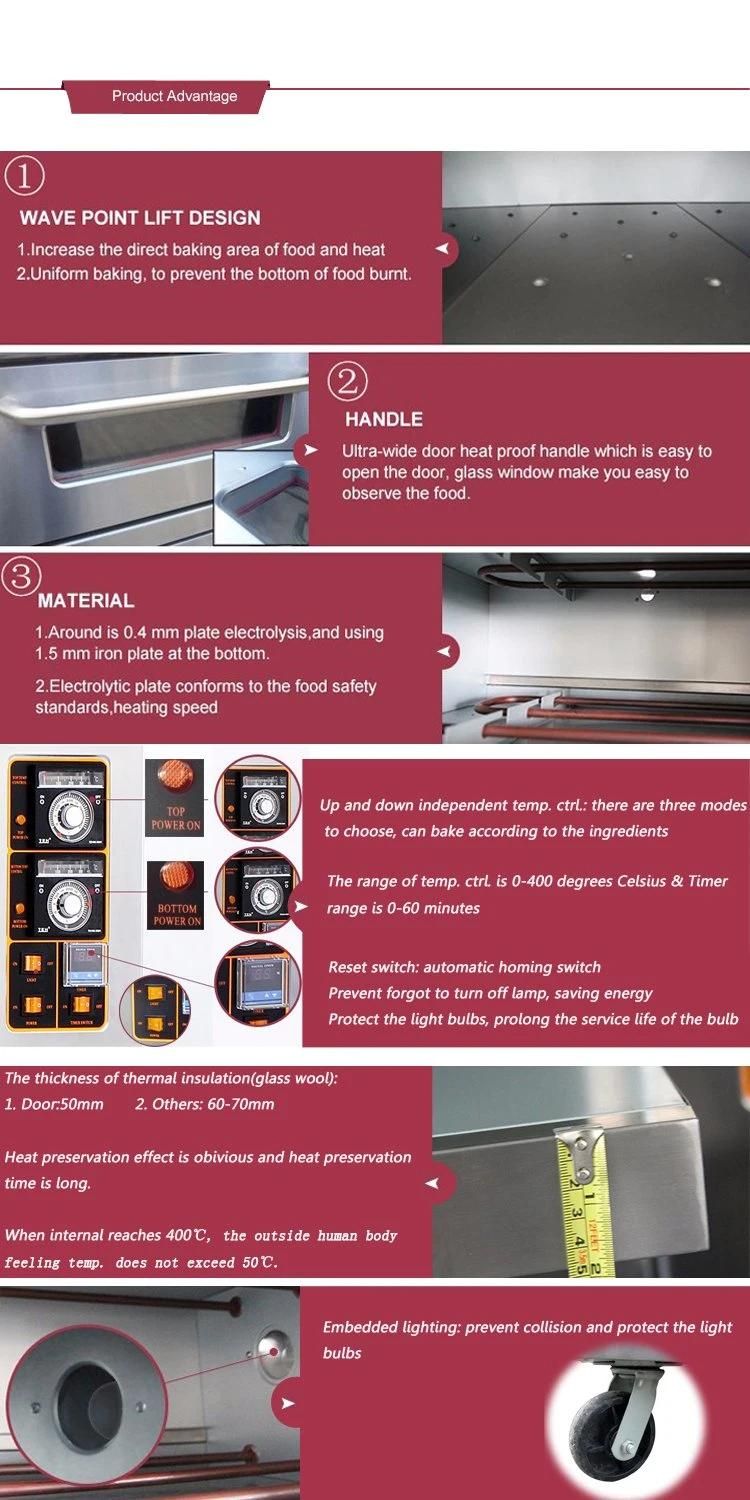 Cheering One Layer Two Tray Stainless Steel Electric Commercial Bakery Equipment Kitchen Oven