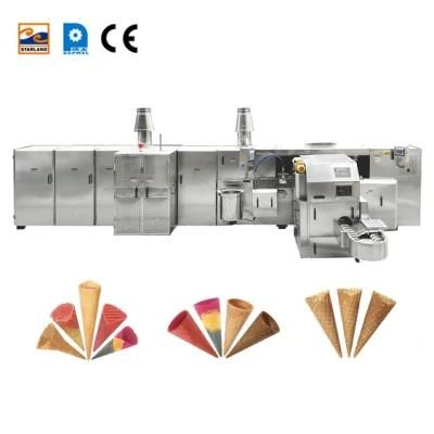 Automatic Multi-Functional Waffle Ice Cream Biscuit Production Equipment, with After-Sales ...