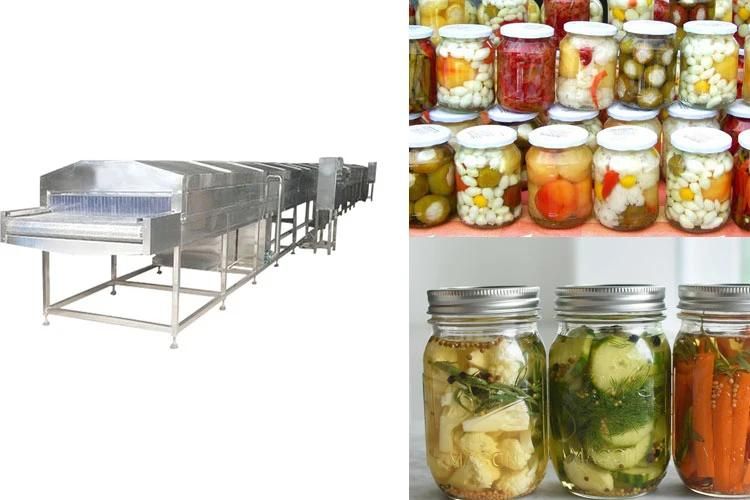 Pasteurizatiing Steam Tunnel Bottle Pasteurization Automatic Pickles Pasteurizer Machine