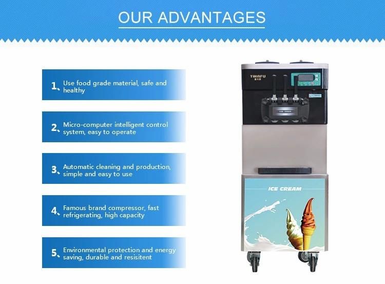 China Supplier Automatic Commercial Soft Ice Cream Cone Maker Vending Machine