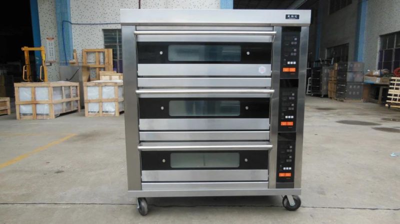 Manufacturer Industrial Three Layer Six Tray Stainless Steel Electric Steam Oven