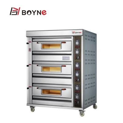 Quality Commercial 3 Deck 6 Trays Gas Bakery Baking Oven