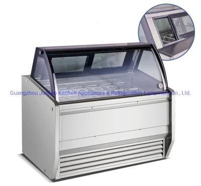 Wholesale Stainless Steel Ice Cream Display Showcase Commercial Ice Cream Freezer