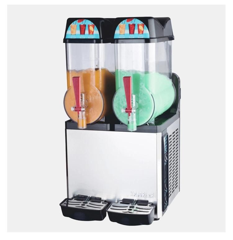 Commercial Slush Machine with Double Vats Juice Dispenser