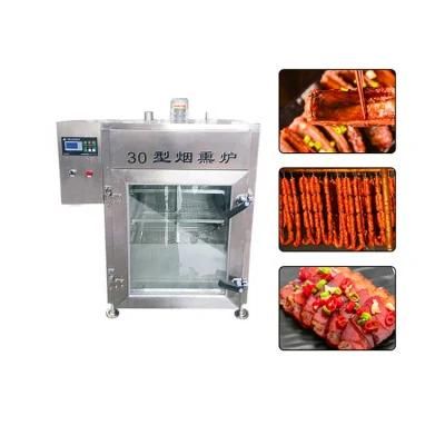 Stainless Steel Smoke Oven Commercial Smokehouse Gas Fish Meat Smoking Machine