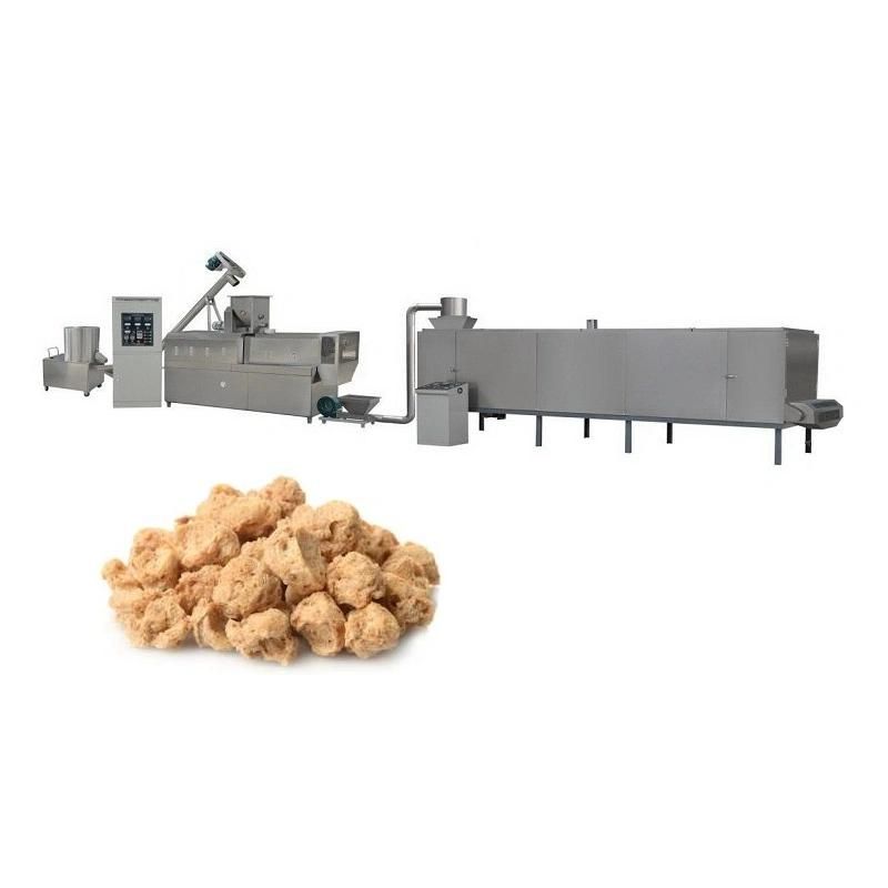 Textured Vegetable Soy Bean Meat Protein Soya Chunk Nugget Making Extruder Machine Production Line