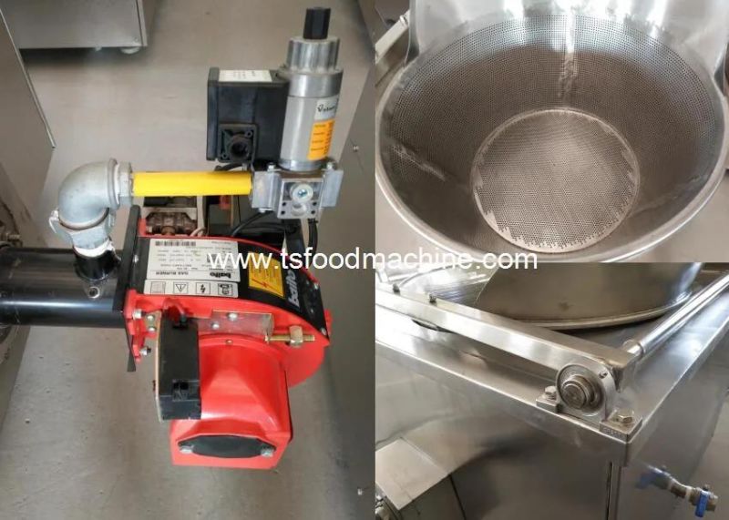 Ce Certificate Industrial Semi Automatic Gas Heating Potato Chips Making Machine