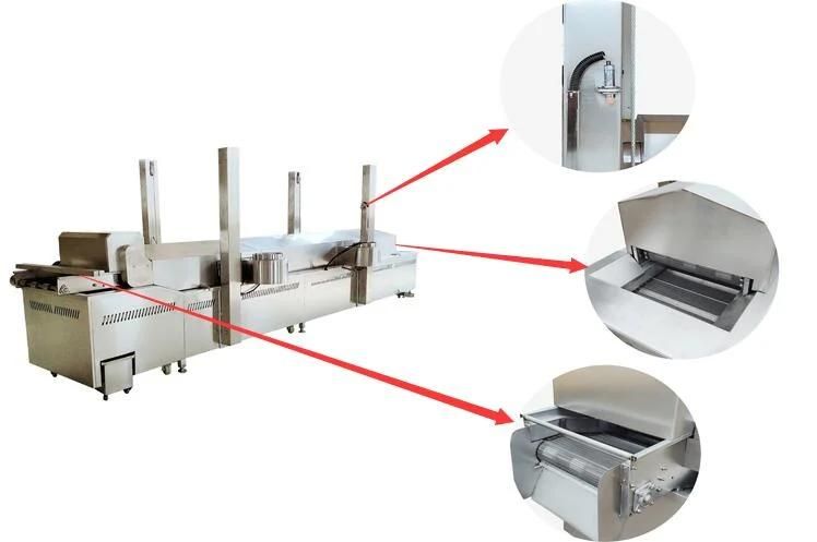 Electric Continuous Belt Conveyor Frying Machine Oil Fried Fish Fryer