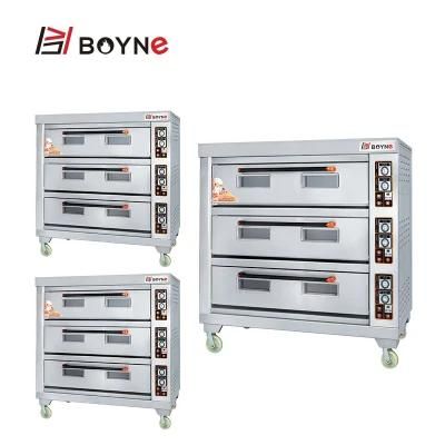 Stainless Steel Commercial Electric Three Deck Nine Trays Baking Oven