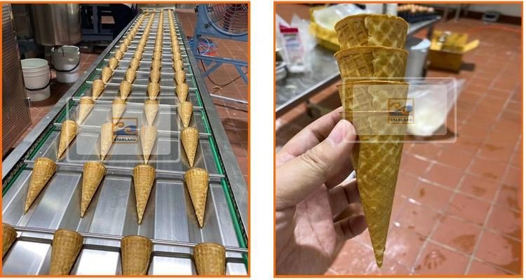 Hot Sale Industrial Full Automatic Cone Baking Production Line Biscuit Waffle Snow Ice Cream Rolled Sugar Cone Machine Price