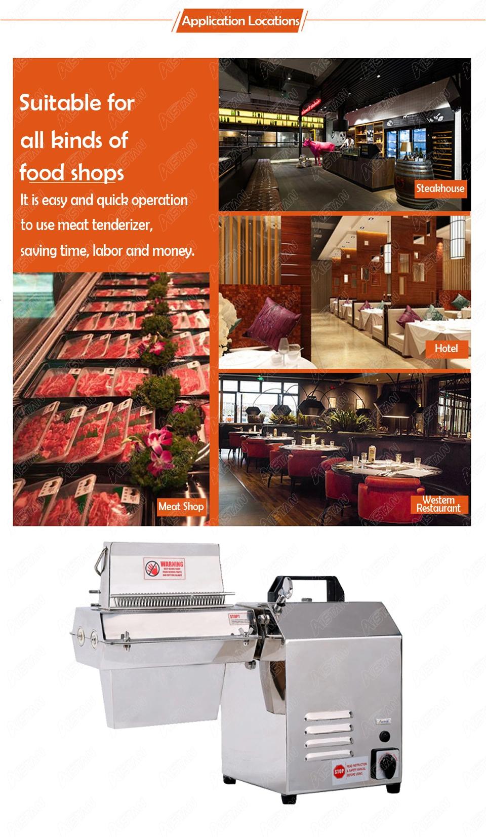 Ets720 Commercial Table Top Electric Stainless Steel Meat Tenderizer Machine for Kitchen Equipment