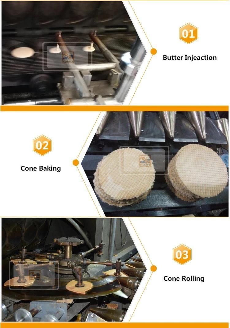 Semi - Automatic Ice Cream Wafer Cone Making Machine with Various Shapes