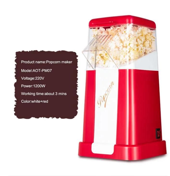Home Automatic Popcorn Machine Maker Mini Electric Hot Air Retro Popcorn Maker Machine