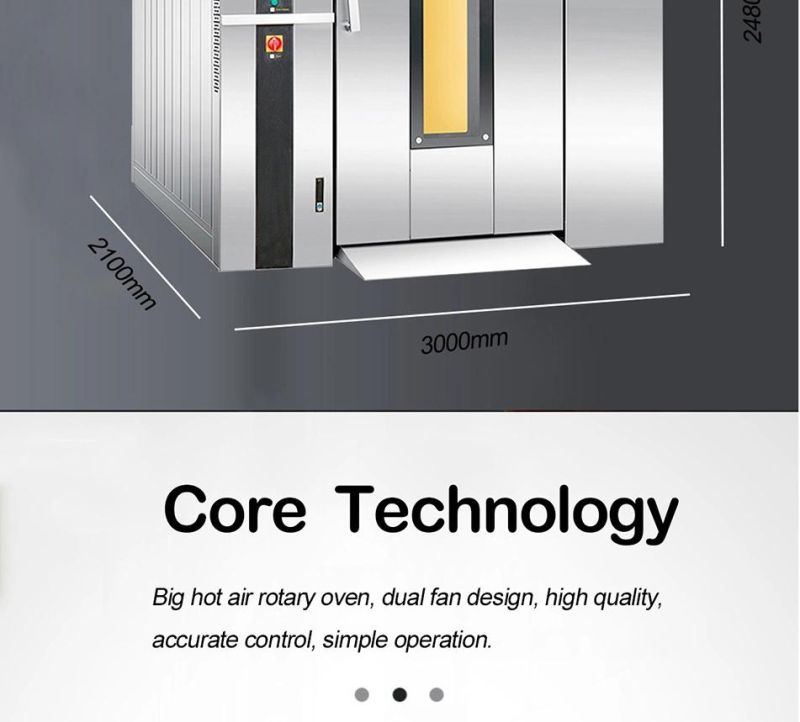 OEM/ODM Factory Commercial Baking Bread Machine Hot Air Circulation Gas Rotary Oven for Bakery