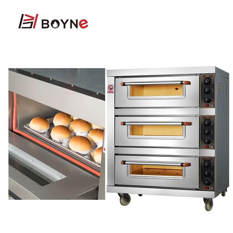 Commercial 3 Trays Glass Door Baking Electric Bread Oven