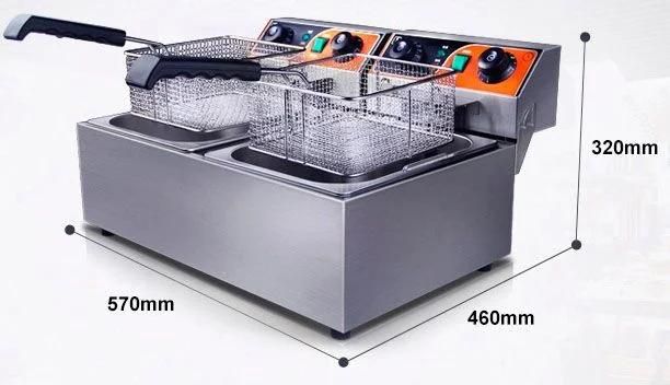 2 Tank Potato Chip Fryer Machine Stainless Steel Electric Used Deep Fryer