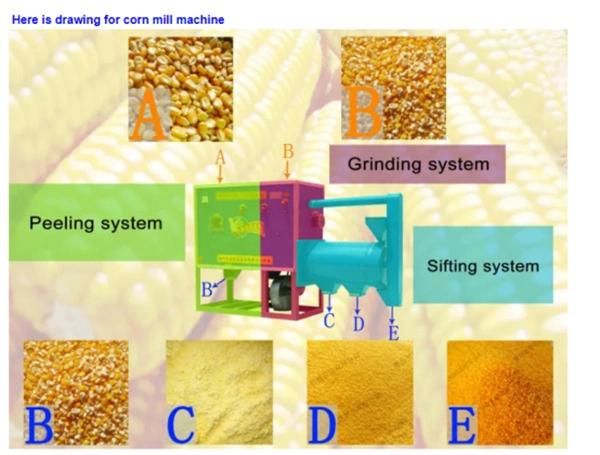 Small 300kg/H Corn Grits Making Machine, Corn Grits Processing Machine