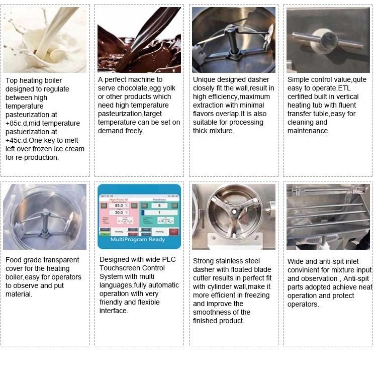 Hot Sale Professional Commercial Combined Gelato Ice Cream Batch Freezer