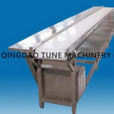Vegetable Selection Inspection Work Table with Conveyor Under Shelf