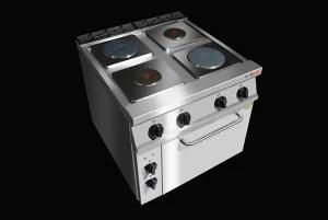 Stainless Steel Commercial Cooking Equipements/ Electric Range with Square 4 Burner and ...