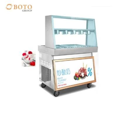 35L/H Fry Ice Cream Roll Machine for Supermarket Milky Tea Store Sale