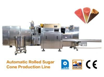 Guangzhou Automatic Milk Egg Flavored Ice Cream Flower Cone Waffle Cone Production Machine