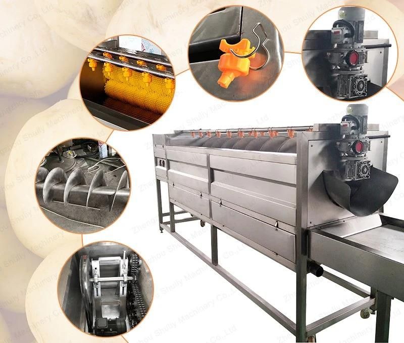 Automatic Brush Potato Washing Peeling Washer Peeler Line Machine