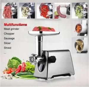 Multifunctional Meat Grinder with Stainless Steel Housing and Reverse Function