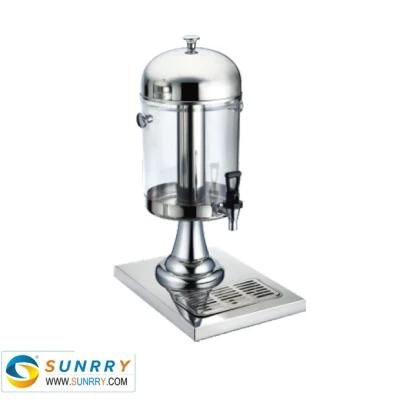 Single Hotel Glass Beverage Juice Dispenser with High-End-All S. S. &amp; Silver