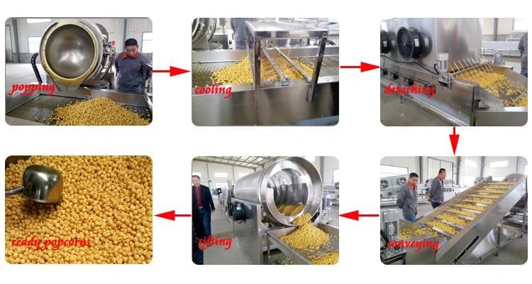 China Manufacturer Commercial Popcorn Production Line Pirce for Caramel Mushroom Popcorns on Hot Sale