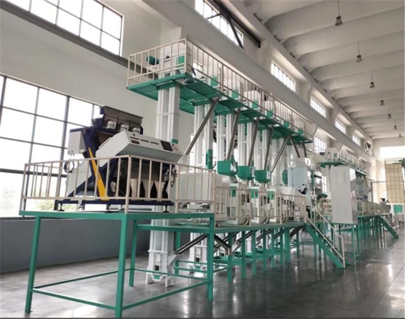 1000kg/H Rice Miller/Small Rice Milling Machine with Polisher Color Sorter Packing Machine Price