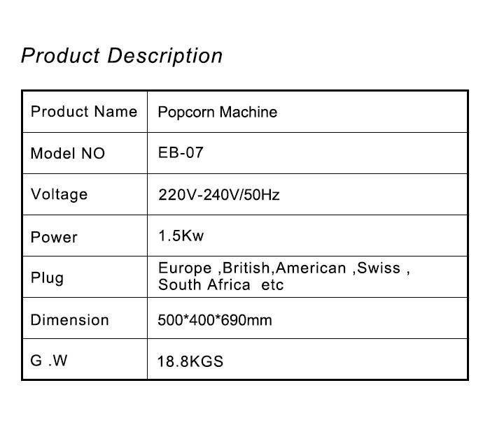 Commercial China Wholesale Kitchen Equipment Appliance Low Price Electric Machinery Popcorn Maker Machine