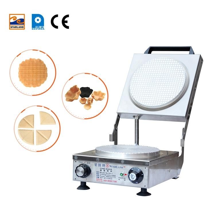 Small Unbonded Golden Ice Cream Cone Oven Cone Machine, Manual Control of Timing and Temperature
