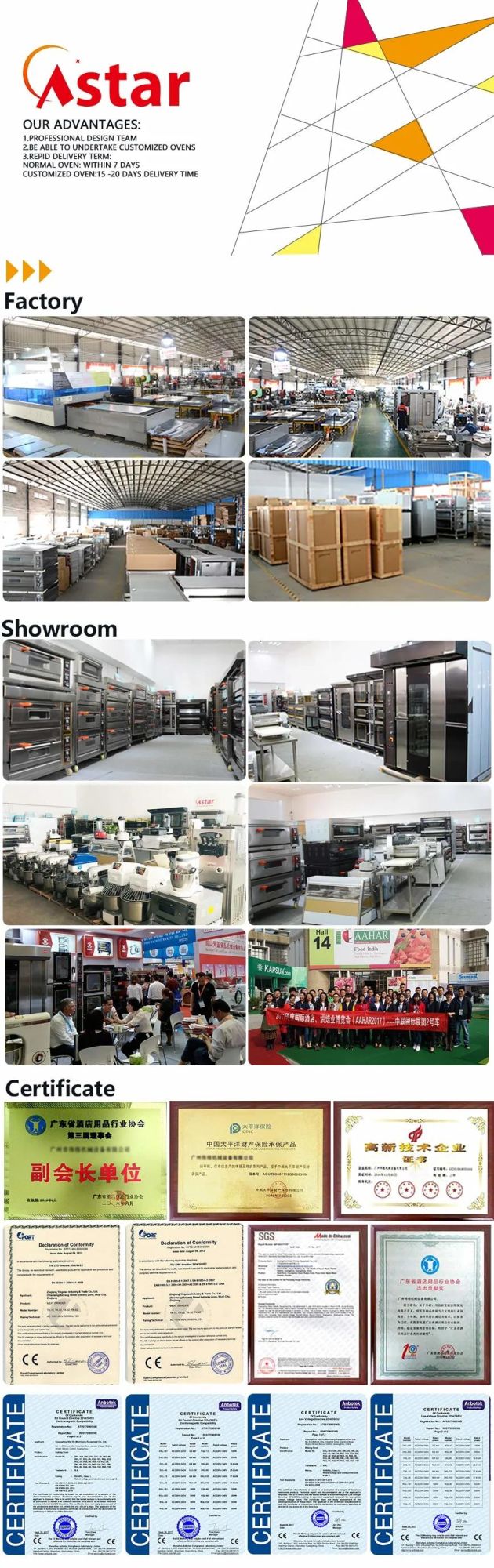 China OEM Factory 5 Trays Restaurant Food Bread Bakery Equipment Gas Hot Air Convention Ovens