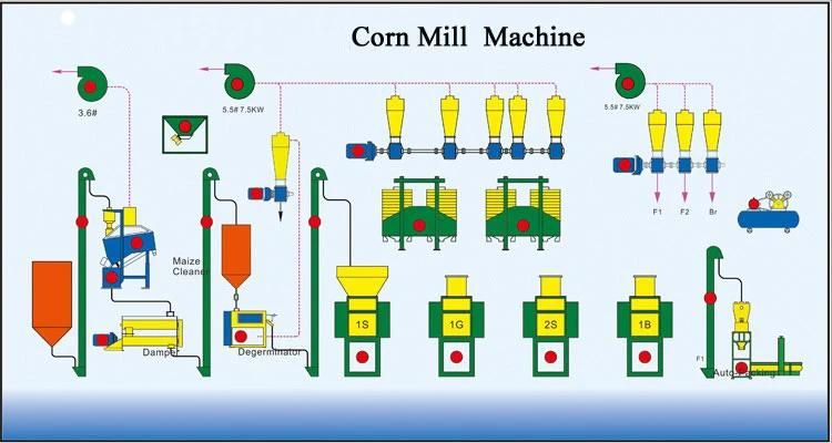 30t/D Maize Flour Mill Machine Maize Grits Machine for Africa